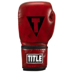 TITLE Blood Red Leather Sparring Gloves