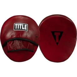 TITLE Boxing Blood Red Leather Punch Mitts