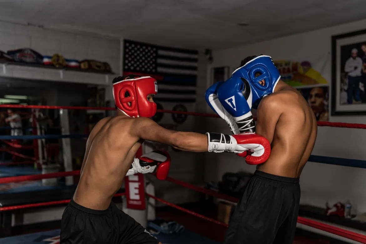 TITLE Boxing Headgear and Groin Protector Bundle