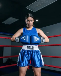 TITLE Boxing Professional Women’s Satin Striped Boxing Trunks