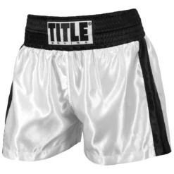 TITLE Boxing Professional Women’s Satin Striped Boxing Trunks
