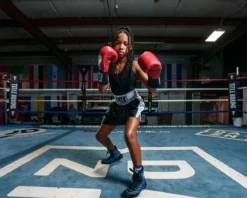 TITLE Boxing Professional Women’s Satin Striped Boxing Trunks