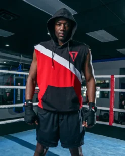 TITLE Boxing Split Combat Sleeveless Hoodie